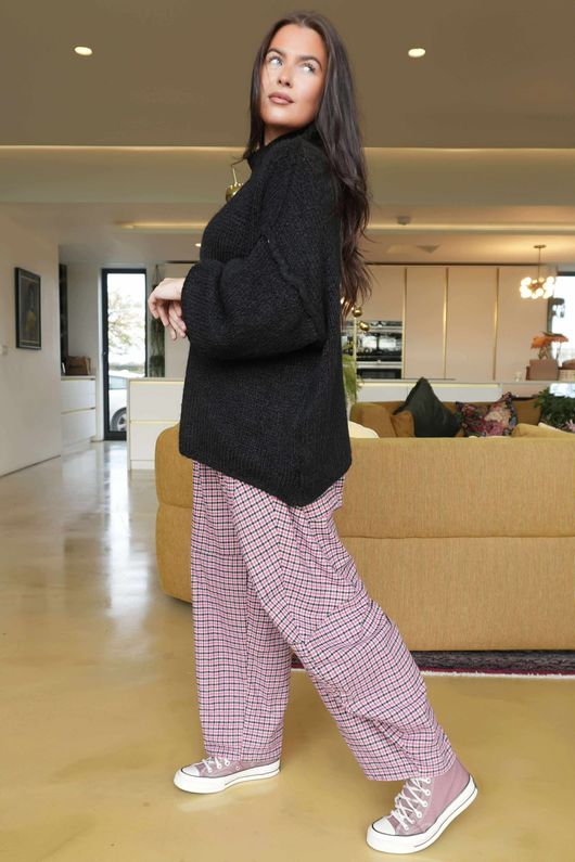 Big Softie Funnel Grunge Knit Black